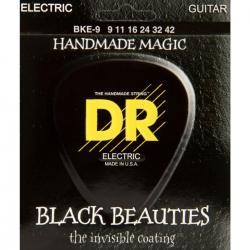 Струны для электрогитары, калибр 9-42 DR STRINGS BKE-9 Black Beauties Electric Light 9-42