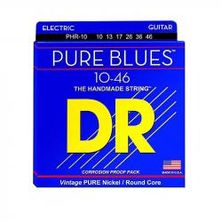 Струны для электрогитары, калибр 10-46 DR STRINGS PHR-10 Pure Blues Electric Medium 10-46