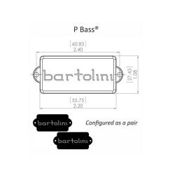 Звукосниматель для бас-гитары, 4 струны, серия Original Bass, разделенная катушка BARTOLINI 8SU