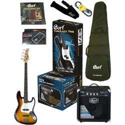 Комплект бас-гитариста: бас-гитара GB-PJ, 4 струны, цвет двухцветный санберст CORT CBP-PJ 2-Tone Sunburst