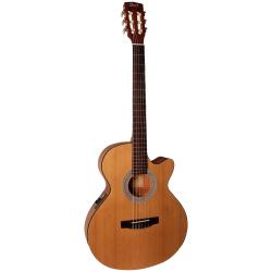 Электроакустическая гитара, с чехлом, с вырезом, корпус: SFX, верх - кедр, низ и обечайка - красное ... CORT CEC-1 Open Pore With Bag