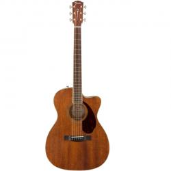 Акустическая гитара с кейсом, цвет натуральный (красное дерево) FENDER PM-3C Triple-0 All-Mah