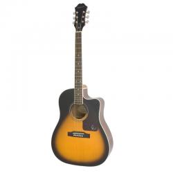 Акустическая гитара, цвет саберст, форма джамбо EPIPHONE AJ-220SCE Vintage Sunburst