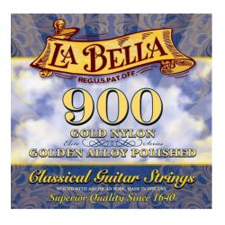 Струны для классической гитары среднее натяжение LA BELLA 900 Elite Gold Nylon/Polished Golden Alloy