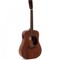 Электроакустическая гитара типа дредноут, цвет натуральный, с чехлом SIGMA SDM-15E