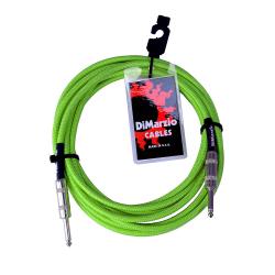 Инструментальный кабель 1/4`` Mono - 1/4`` Mono, 5,5м, цвет зелёный неон DIMARZIO EP1718SSGN Instrument Cable 18` Neon Green