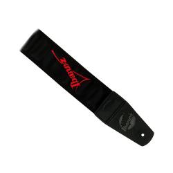 Гитарный ремень с красным логотипом Ibanez, цвет чёрный IBANEZ GST611LG-RD Guitar Strap