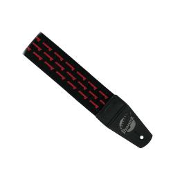 Гитарный ремень, цвет черный, с мелкими красными лого Ibanez IBANEZ GST612ML-VR Guitar Strap