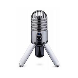 Настольный студийный конденсаторный микрофон с большой диафрагмой, выход на наушн., регул. громк., аудиоинтерфейс 16 бит, 44.1/48 кГц, Skype SAMSON METEOR USB