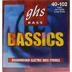 Струны для бас-гитары (40-58-80-102) круглая обмотка никелированные, Bassics GHS L6000