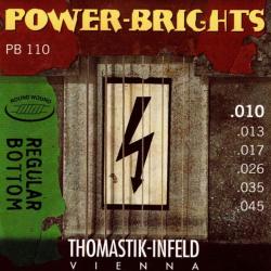 Комплект струн для электрогитары, 10-45 THOMASTIK PB110 Power-Brights Regular Bottom