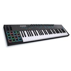 Расширенная USB/MIDI-клавиатура, 61 полноразмерная клавиша, 16 триггерных пэдов со светодиодной подсветкой ALESIS VI61