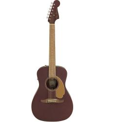 Электроакустическая гитара, цвет бордовый FENDER Malibu Plyr Burgundy Satin WN