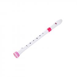 Блок-флейта сопрано, строй - С, барочная система, материал - АБС пластик, цвет - белый/розовый, чехол NUVO Recorder White/Pink