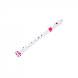 Блок-флейта сопрано, строй - С, немецкая система, материал - АБС пластик, цвет - белый/розовый, чехол NUVO Recorder White/Pink C