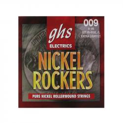 Струны для электрогитары; никель; роликовая обмотка; (9-11-16-26-36-46); Nickel Rockers GHS R+RXL-L