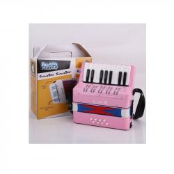 Аккордеон детски,й цвет - розовый, правая рука - хроматический звукоряд, уменьшенная рояльная клавиатура - 17 клавиш, левая рука - 8 нот, с ремнями. Для детей 3-7 лет FUTURE STAR FF-17K-PK