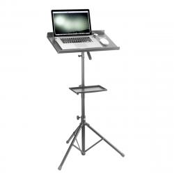Стойка для ноутбука и миди-клавиатуры, размеры столов: большого 55.5 x 33.5 cm , маленького 28.2 X 18 cm, регулировка по высоте 77-127 см, вес 6 кг STAGG COS 10 BK