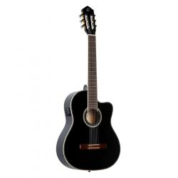 Family Series Pro Классическая гитара со звукоснимателем, размер 4/4, черная ORTEGA RCE141BK