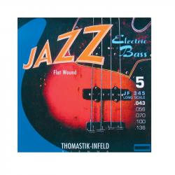 Jazz Flat Wound Комплект струн для 5-струнной бас-гитары, никель, пл.оплетка,43-136 THOMASTIK JF345