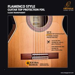 Защитная накладка на верхнюю деку фламенко гитары, 2 части, клейкая ORTEGA OPG-FLAM2