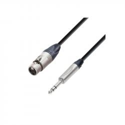 Микрофонный кабель XLR(F)-Jack stereo, с разъёмами Neutrik, 10 м ADAM HALL K5BFV1000