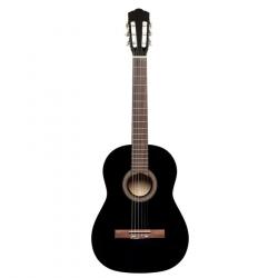 Классическая гитара, размер 3/4, верхняя дека, задняя дека и обечайка: липа, гриф: клён, с анкерным стержнем, накладка: пау ферро, цвет чёрный STAGG SCL50 3/4-BLK
