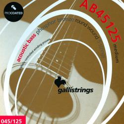 Струны для акустической бас-гитары, 5 струн, 045-125, натяжение MEDIUM GALLI STRINGS AB45125