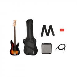 Комплект с комбоусилителем чехлом и аксессуарами SQUIER by FENDER Affinity Precision Bass PJ Pack LRL 3TS