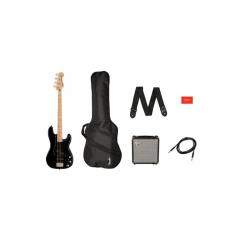 Комплект с комбоусилителем чехлом и аксессуарами SQUIER by FENDER Affinity Precision Bass PJ Pack MN BLK