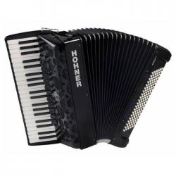 Полный концертный аккордеон, 4-х голосный, правая клавиатура - 41 клавиша, 11 регистров, левая клавиатура - 120 басов, 3 регистра, цвет черный HOHNER Amica Forte IV 120 Black A38321