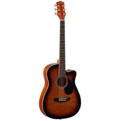 Акустическая гитара, уменьшенного размера с вырезом, верхняя дека - липа, корпус - липа гриф - клён, накладка - клён COLOMBO LF-3800 CT-SB
