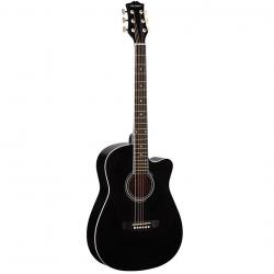 Акустическая гитара, уменьшенного размера, с вырезом, верхняя дека - липа, корпус - липа гриф - клён, накладка - клён COLOMBO LF-3800 CT-ТBK