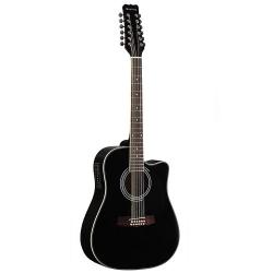 Акустическая гитара, вестерн 12-ти струнная с вырезом, верхняя дека - ель, корпус - красное дерево, гриф - нато, накладка - палисандр, эквалайзер MARTINEZ FAW-802-12 CEQ-B