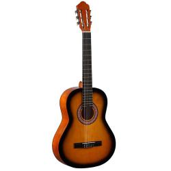 Классическая гитара, верхняя дека - липа, корпус - липа гриф - клён, накладка - клён COLOMBO LC-3900-BS