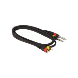 Аудио кабель 2*Jack mono 6,3mm - 2*RCA 1,5m HardCord AMC-15