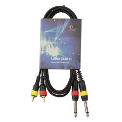 Аудио кабель 2*Jack mono 6,3mm - 2*RCA 1,5m HardCord AMC-15