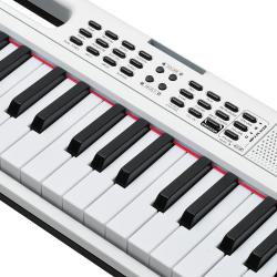 Синтезатор, USB+Bluetooth+MIDI, USB+Bluetooth+MIDI, клавиатура - 61 кл., размер клавиш - полный (фортепианного типа), звуковой процессор, полифония - 64 голоса, количество тембров - 900, количество ритмов - 700, эффекты - эквалайзер Volume sync EQ, банк композиций - 110, цвет, - белый EMILY PIANO EK-7 WH