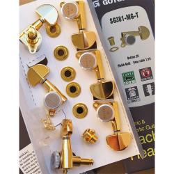Колки Large Button (полумесяц), замковые, золотое покрытие, 3+3 GOTOH SG381-20-MGT-Gold L3R3