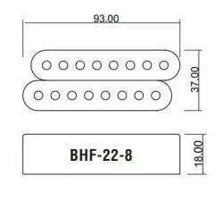 Звукосниматель магнитный для 8-струнной гитары, хамбакер, бриджевый, пассивный, черный BELCAT BHF-22-8-P-BK-B