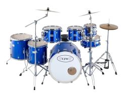 Барабанная установка (3 коробки), синяя TJW JW227-E1-BL