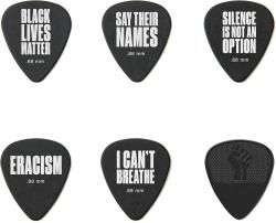 Медиаторы Black Lives Matter 6 шт, толщина 0,88мм, черные DUNLOP BLMT03
