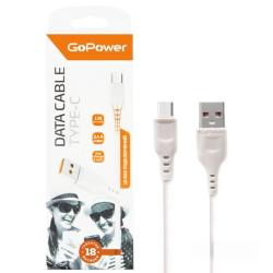 Кабель GP01T USB (m)-Type-C (m) 1.0м 2.4A, ПВХ, белый GOPOWER 00-00018565