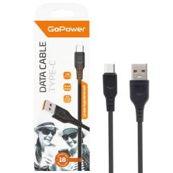 Кабель GP01T USB (m)-Type-C (m) 1.0м 2.4A, ПВХ, черный GOPOWER 00-00018566