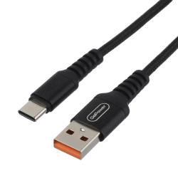 Кабель GP02T USB (m)-Type-C (m) 1.0м 2.4A, нейлон, черный GOPOWER 00-00022791