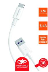 Кабель GP12T USB (m)-Type-C (m) 1.0м 5.4A, белый GOPOWER 00-00022778