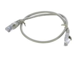 Патч-корд RJ-45 (m)-RJ-45 (m) 0.5м кат.5е ПВХ 26AWG, серый, в пакете GOPOWER 00-00027471