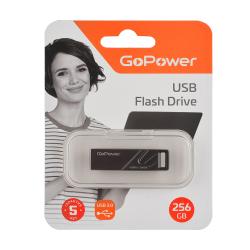 Флеш-накопитель 256GB USB3.0, металл, черный графит GOPOWER 00-00027356