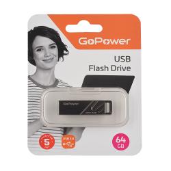 Флеш-накопитель 64GB USB3.0, металл, черный графит GOPOWER 00-00025967