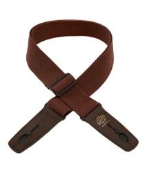 Ремень для гитары с блокировкой, хлопок, коричневый, Lock-It Straps D'ANDREA LIS-048-C2-BRN/BRN